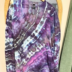 Purple Tie-Dye Long Sleeve Tee